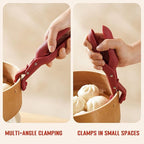 Multi-Purpose Anti-Scald Bowl Holder Clip for Kitchen, 2 Pcs Silicone Non-Slip Heat Insulation Anti-Scald Clip, Hot Bowl Dish Plate Gripper Clips Tongs Clamp Holder, Hot Pan Gripper Tool (Red+Green)