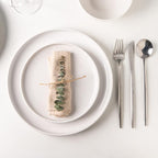 AmorArc Ceramic Plates Set of 6, 8.0 Inch Round Stoneware Salad Plates Use for Dessert, Salad, Appetizer etc,Microwave and Dishwasher Safe, Scratch Resistant Small Deep Dinner Plates-White