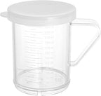 Restaurantware-RW Base 10 Ounce Clear Plastic Dredge Spice Shaker, 1 Reusable Dry Rub Shaker - Includes White Solid Lid, With Handle, Clear Polycarbonate Spice Holder, For Seasonings