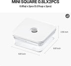 Premium Airtight Food Storage Containers, Mini Square 2pc/set(0.85qt), Smart One-Click Seal Lid, No Hinges, 100% Leak Proof, BPA-FREE, Dishwasher, Freezer & Microwave Safe