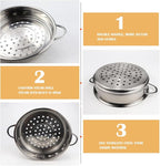 Stainless Steel Steamer Pot 7 Inches Round Cooking Rack Food Steamer Basket Insert for Kitchen Dim Sum Dumplings Bun(18cm)