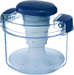 Instant Pickle Maker Vegetable Press Tsukemono Container Round Made in Japan BPA Free (Blue 0.8L)