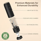 Ultrean Pepper Grinder, Rechargeable Salt and Pepper Grinder with 6 Adjustable Coarseness, LED Light, One-Hand Automatic Operation, Black
