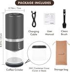 Portable Electric Coffee Grinder Stainless Steel Conical Burr Coffee Grinder with 45 Adjustable Settings Rechargeable Coffee Bean Grinder with LED Display for Home, Travel, Camping, Office-Titanium