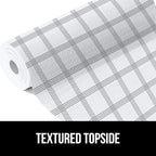 GORILLA GRIP DripGuard Drawer and Shelf Liner for Cabinet, 20x240 Inch, Slip Resistant Non Adhesive Protection for Kitchen, BPA Free Smooth Surface Plastic Liners for Cabinets, Drawers, Gray Stripe