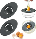 2PCS Silicone Egg Separators, Food-Silicone gg Yolk White Filter, 3-Slit Egg White Separator from Yolk, Egg Divider for Kitchen Gadget Cooking/Baker Tool, Black