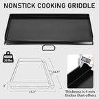 Utheer 32" x 14" Ceramic Nonstick Cast Iron Griddle for Camp Chef 2 Burner Stove, Fits SG60 EX60 DB60 YK60, Oven-Safe Up to 500°F, Rust-Resistant Flat Top Camp Chef Accessory, Easy to Clean