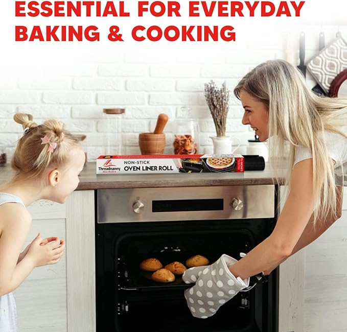 Teflon Liner Roll for Ovens, Stovetops & Grills (75” x 17”) - Custom Cut to Size & Shape Needed - Versatile Non-Stick Teflon Mat, Can Use As Oven Liner, Grill Mat, Stovetop Cover, Baking Sheet, etc.