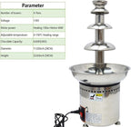 Chocolate Fountain 110V Electric 4-Tiers Digital Chocolate Fountain Melting Machine Heating Fondue Fountain,3kg of chocolate