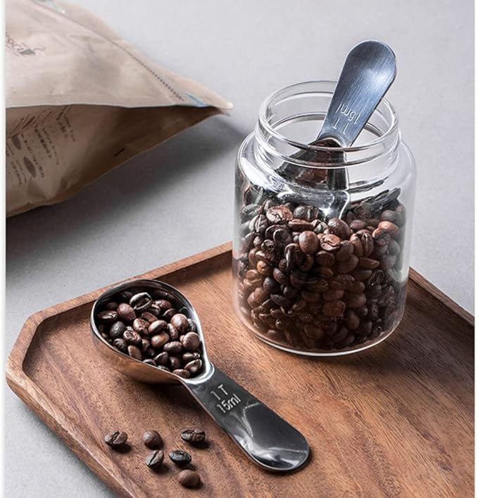 4 Pieces Coffee Scoop Stainless Steel Coffee Scoops Short Handle Tablespoon Measuring Spoons for Coffee Tea Sugar Flour (Silver)