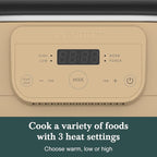 6 Quart Programmable Slow Cooker Removable Healthy Nonstick Crock Pot - Small Kitchen Appliance for Family Dinners - Serves 6+ People - Heat Settings: Keep Warm Brown Brown