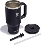 Hydro Flask 32 Oz Travel Tumbler with Handle, Lid and Straw - Insulated Stainless Steel in Black