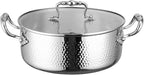 Stainless Steel Stock Pot with Visible Lid for Pasta, Soup, Spaghetti, Nonstick Thick Bottom Stockpot, Induction Pasta Pot Compatible with All Cooktops, Dishwasher Safe,5.6QT