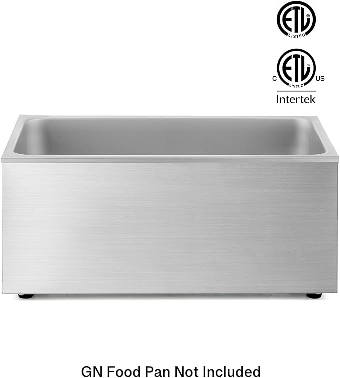 WILPREP Single-Well Commercial Food Warmer, ETL Listed Electric Warmer for Food with Adjustable Temp. & Automatic Shutoff, Stainless Steel Hot Food Well Food Heating Unit for Buffet Hotel Catering