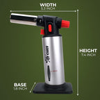Jo Chef Kitchen Torch with Butane Included – Refillable Lighter with Safety Lock & Adjustable Flame, Blow Culinary Torch for Cooking, BBQ, Creme Brulee, DIY and Soldering - 1 Can (5.07oz) Included