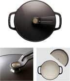 Vermicular Oven Pot 2.0 | Lightweight Enameled Cast Iron Pot | 18cm (2 Qt) | Non-Toxic | Induction-compatible | Dutch Oven | Made in Japan | Hazelnut Brown