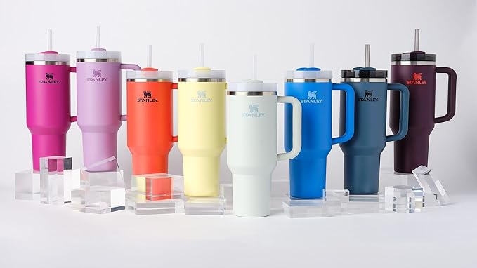 STANLEY Quencher H2.0 Tumbler with Handle and Straw 40 oz | Flowstate 3-Position Lid | Cup Holder Compatible for Travel | Insulated Stainless Steel Cup | BPA-Free | Blue Spruce