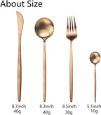 JASHII Silverware Set, 24-Piece Stainless Steel Flatware Set,Kitchen Utensil Set Service for 6,Tableware Cutlery Set for Home, Dishwasher Safe (Matte Rose)