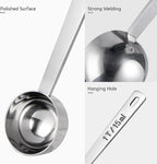 U-Taste Coffee Scoop 1 Tablespoon: 18/8 Stainless Steel Measuring Scooper for Ground Coffee, Bean, Powder, Espresso, 4.3in Long Handle Metal Measure Spoon for Canister, Jar (1Tbsp/15ml)