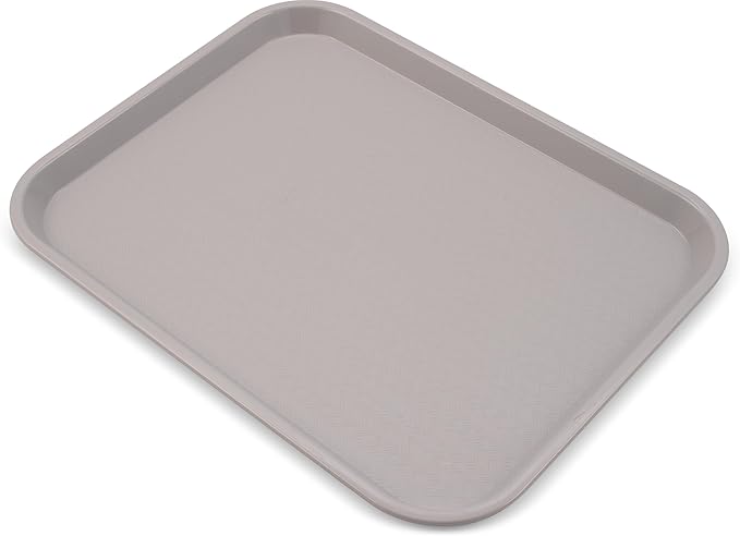 Carlisle FoodService Products Cafe Plastic Fast Food Tray, 14" x 18", Gray, (Pack of 12)