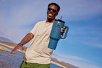 STANLEY Quencher H2.0 Tumbler with Handle and Straw 40 oz | Flowstate 3-Position Lid | Cup Holder Compatible for Travel | Insulated Stainless Steel Cup | BPA-Free | Blue Spruce