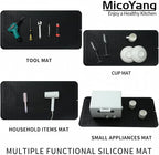 Silicone Dish Drying Mat for Multiple Usage,Easy clean,Eco-friendly,Heat-resistant Silicone Mat for Kitchen Counter or Sink,Refrigerator or Drawer Liner Black 5XL 36inches x 18inches