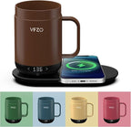 16Oz Temperature Control Smart Mug, Self Heating Coffee Mug LED Display, 180 Min Battery Life - Hot up to 149℉ Fast Wireless Charger Base Improved Design(16oz, Coffee)
