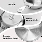 Macevia Mini 0.12QT Sauce Pan,18/10 Stainless Steel Butter Warmer Small Pot Cooking with Handle, Multipurpose Use for Home Kitchen or Restaurant (4 Inch) - Silver