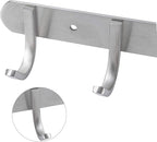 Towel Hook Rack Brushed Nickel 17-Inch Coat Hook Rail Wall Mounted with 7 Hooks, Durable Wall Hangers for Bedroom, Bathroom, Foyer, Hallway (304 Stainless Steel)