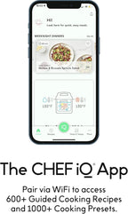 CHEF iQ Smart Pressure Cooker with WiFi and Built-in Scale - Easy-to-Use 10-in-1 Multicooker with 500+ Guided Recipes - Rice Cooker, Slow Cooker, Instant Meals for Foodies - 6 Quart - Family Size
