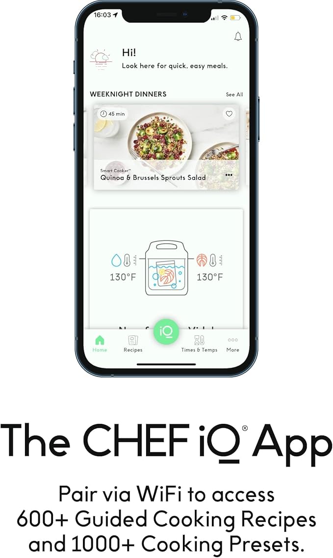 CHEF iQ Smart Pressure Cooker with WiFi and Built-in Scale - Easy-to-Use 10-in-1 Multicooker with 500+ Guided Recipes - Rice Cooker, Slow Cooker, Instant Meals for Foodies - 6 Quart - Family Size