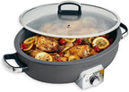 GreenPan Elite 5.5QT Electric Oval Skillet, PFAS-Free Ceramic Nonstick, 1800 Watt, Dishwasher Safe Lid & Removable Crock, Adjustable Temp Control, Multi-Cooker, Sear, Sauté, Rice, Stir-Fry, Black