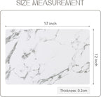 Romanstile Vinyl Placemats Set of 6-12 X 18 Inch - Heat Resistant Place Mats 100% Waterproof Oilproof Wipeable Reversible Faux Leather Table Mats for Kitchen/Dining/Party/Outdoor, Marble