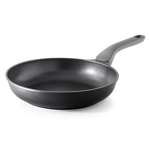 Nonstick Frying Pan, 8/10/12 Inch Skillet with Stay Cool Handle, Fully Coated, Induction Compatible & Oven Safe, 100% Dishwasher Safe, PTFE & PFOA Free（8 Inch, Black Sesame）