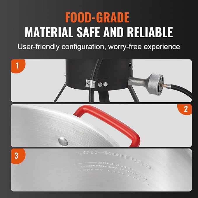 VEVOR Seafood Boiling Kit & Turkey Fryer, 30-qt Boiler Steamer Cooker Set, Outdoor Aluminum Frying Pot, 54,000 BTU Burner Propane Gas Boiler, Gifts for Thanksgiving Day