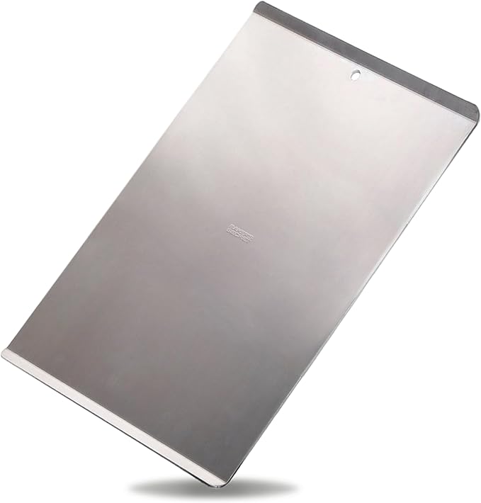 Baker's Secret 2pcs Large Flat Cookie Sheet 18" x 14" Aluminum Flat Baking Sheet, Extra Thick -2.7mm- 100% Recycled, Half Sheet with hanging hole - The Natural Aluminum Collection
