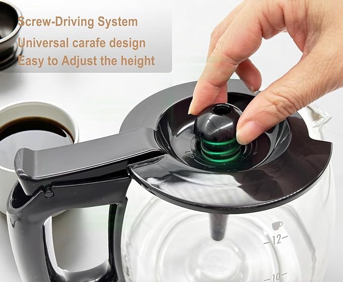 Coffee Machine Replacement 12-CUP Glass Pot, Compatible With Kitchenaid KCM1209 KCM1208 Cuisinart DCC 1220BKS, Capresso SG300, Gourmia GCM3260, Krups Essential Wamife Mueller 12 cups coffee machine