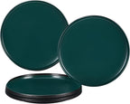 GZG Ceramic Dinner Plates Set of 4,10 Inch Stoneware plate Set,Microwave and Dishwasher Safe Kitchen Utensils,Stackable,Scratch Resistant (Dark Green)