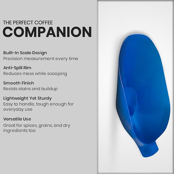 Rattleware 16.85" Kilo Bean Scale Scoop - Durable Precision Coffee Bean Measuring and Scooping Tool for Home Kitchen Baristas or Commercial Use (Blue)