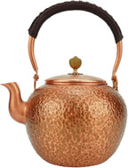 Funmaker Handmade Solid Copper Tea Pot Kettle Stovetop Teapot Thick Hammered Copper Tea Pot Kettle Stovetop Teapot Made for gasstove tops pure copper kettle (Type 5-1400ml)