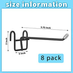 8 Pcs Accessory Hooks for Wire Shelving with Rubber Cover Heavy Duty Metal Hooks for Hanging Kitchen Utensils Wire Shelf Accessories Room Organization (Black)