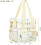 FlowFly Double Layer Cooler Insulated Lunch Bag Adult Lunch Box Large Tote Bag for Men, Women, With Adjustable Strap,Front Pocket and Dual Large Mesh Side Pockets