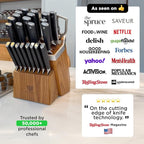 Dalstrong Vanquish Series - 24pc Stainless Steel Knife Set with Block & Kitchen Scissors - Forged High Carbon German Stee l- Knife Set w/POM Black Handle - NSF Certified