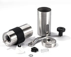 Manual Coffee Grinder, Hand Coffee Mill, Adjustable Settings With Black Anti Slip Sheath, Portable Conical Burr Grinder for Household, Office, Camping or Travel Ect Multi Scenario Usage, Silvery.