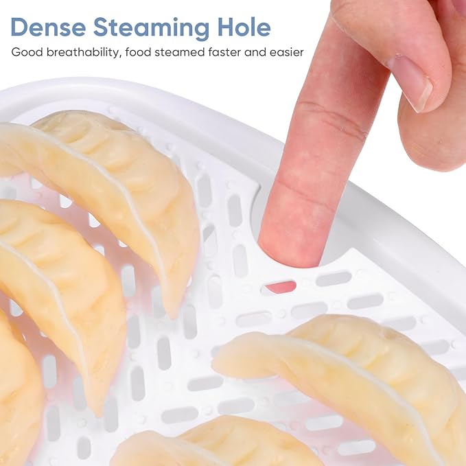 Cabilock Microwave Cookware Steamer, Microwave Cooker, Microwave Cookware Steamer, Removable Strainer and Locking Steam Vent Lid, Cook and Serve Container 7.4x7.4x4.3 inch (White)