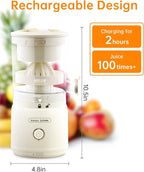 Orange Citrus Juicer, Electric Portable Lemon Juicer,Citrus Squeezer for Lemon Grapefruit Fruit, Small Wireless Juice Machine, Easy Use Orange Squeezer, Easy to Clean