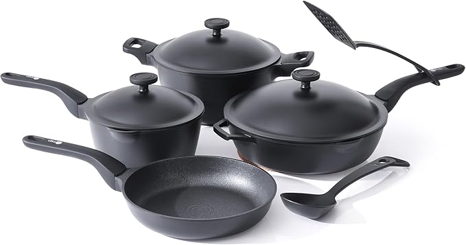 THE ROCK 1TSP 13PCS Cookware Set – Pots and Pans Set Non Stick with ROCK.TEC – Nothing Sticks, Never Warps, Lasts Longer – Healthy, Multifunctional, All-in-One Fry Pan, Saucepan, Stockpot & More