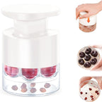 Cherry Pitter, 7-Hole Push-Type Cherry Pitter with Pit Storage Tray, Efficient Pit Removal, Multi-Particle Separator, Fruit Seed Remover Tool (White)