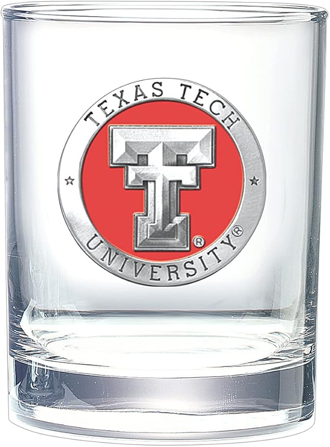Heritage Pewter Texas Tech Double Old Fashion | Double Rocks Glass 14 OZ for Liquor | Expertly Crafted Pewter Glass