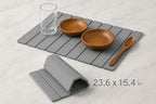 Stone Dish Drying Mat, Collapsible Stone Dish Mat, Super Absorbent Stone Dish Mat, Fast-Drying & Eco-Friendly Stone (24” x 16”) – Minimalist, Durable, & Stylish in light Gray
